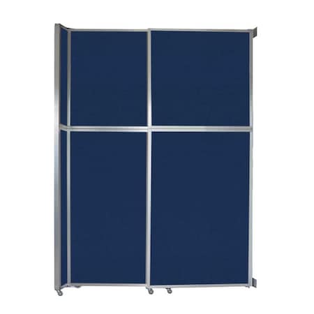 Versare Operable Wall Sliding Room Divider 6'10" x 10'3/4" Navy Blue Fabric 1072203-1